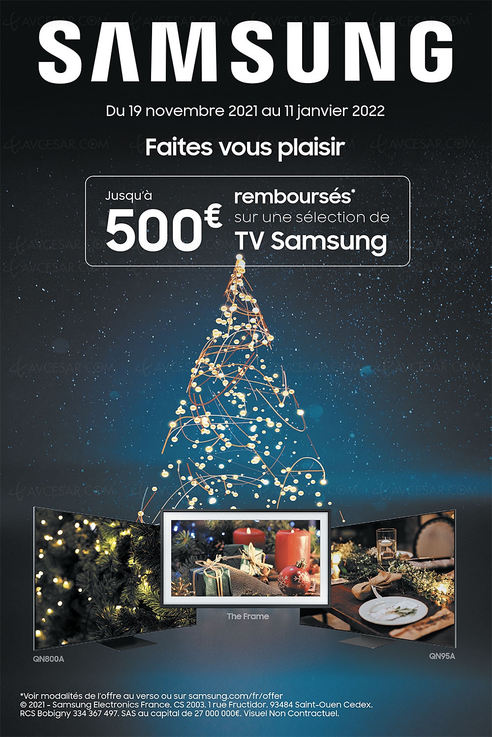 Black Friday 2021 > Offre de remboursement TV Samsung&nbsp;QLED/Neo&nbsp;QLED, jusqu'à 500&nbsp;€&nbsp;remboursés