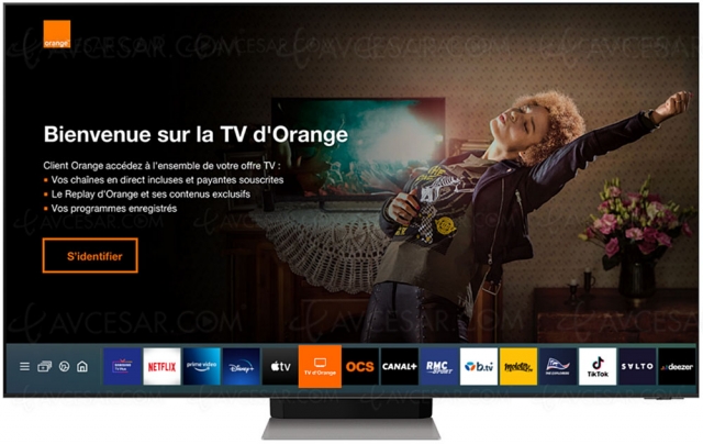 Application TV d'Orange sur Smart TV Samsung