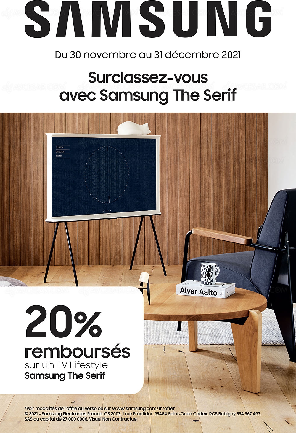 Offre de remboursement TV Samsung The&nbsp;Serif, jusqu'à 400&nbsp;€&nbsp;remboursés