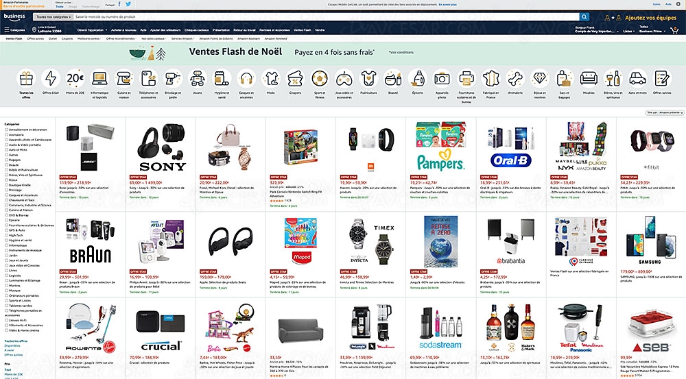 Bons plans Amazon, 7&nbsp;320 offres de Noël jusqu'à&nbsp;&#8209;87%