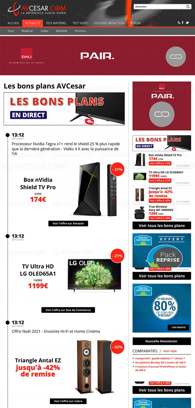Bons plans/soldes, sélection promos AVCesar.com du 28/12 : TV Oled, TV LED, 4K/8K, smartphones…