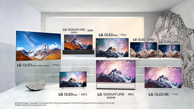 CES 22 > TV Ultra HD 4K/8K LG Oled 2022 : 20 modèles dont le LG OLED97G2 (97'', 246 cm) avec dalle Oled Evo Brightness Booster