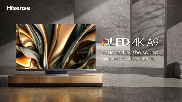CES 22 > TV Oled Ultra HD 4K Hisense 65A9H, Dolby Atmos 3.1.2, HDR Dolby Vision IQ, 4K/120, FreeSync, Wi‑Fi 6…