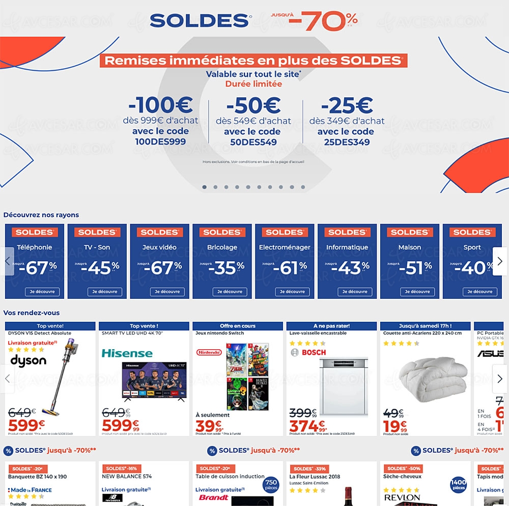 Soldes hiver 2022 CDiscount, jusqu'à&nbsp;&#8209;70% sur des milliers&nbsp;d'articles