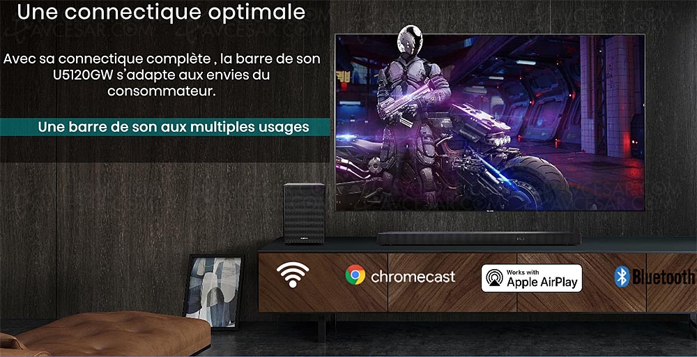 CES 22 > Hisense U5120GW, barre de&nbsp;son&nbsp;5.1.2 Dolby Atmos&nbsp;et&nbsp;DTS:X