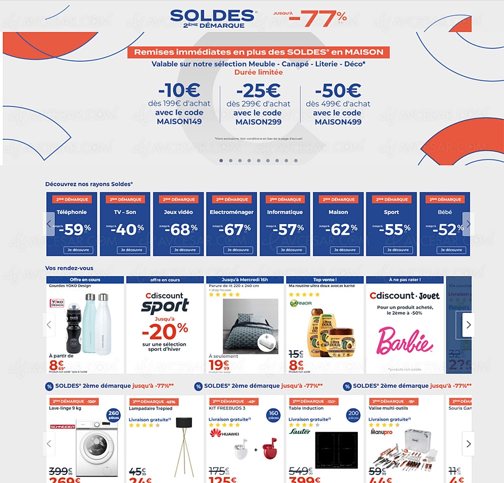 Soldes hiver 2022 CDiscount deuxi me d marque jusqu 77 sur