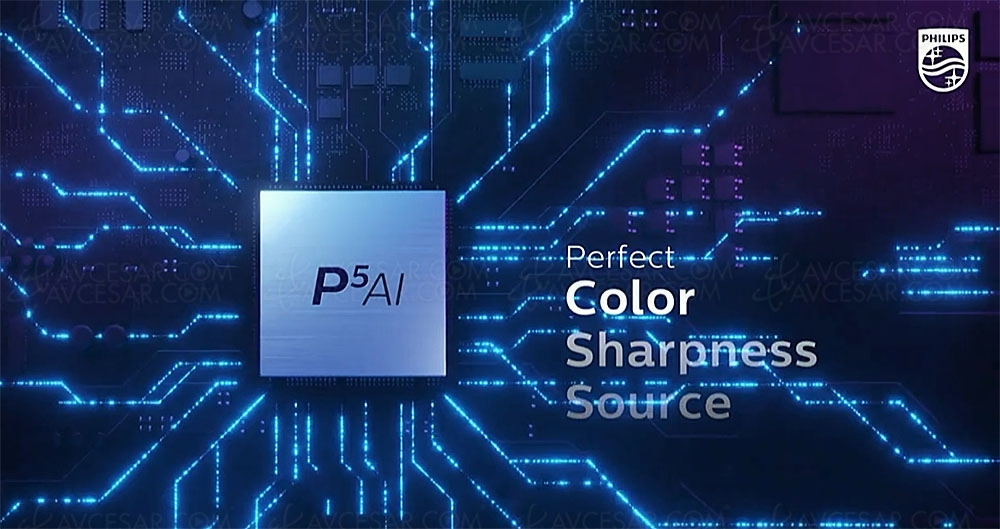 Processeur Philips P5 Engine&nbsp;Gen6&nbsp;: HDR10+ Adaptive, Calman Ready, Ambient Intelligence, Imax&nbsp;Enhanced…