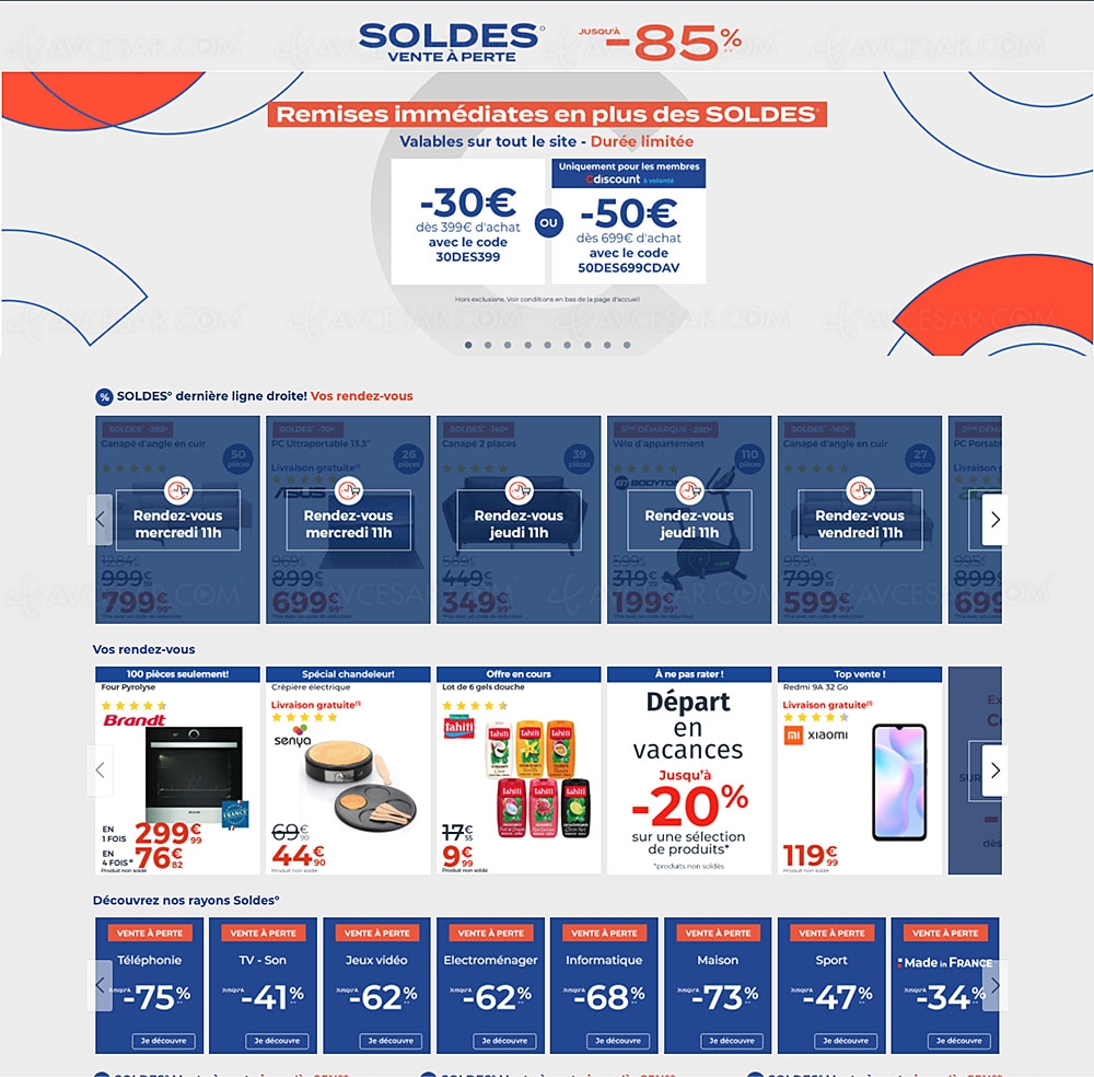 Soldes hiver 2022 CDiscount vente à&nbsp;perte, jusqu'à&nbsp;&#8209;85% sur des milliers&nbsp;d'articles