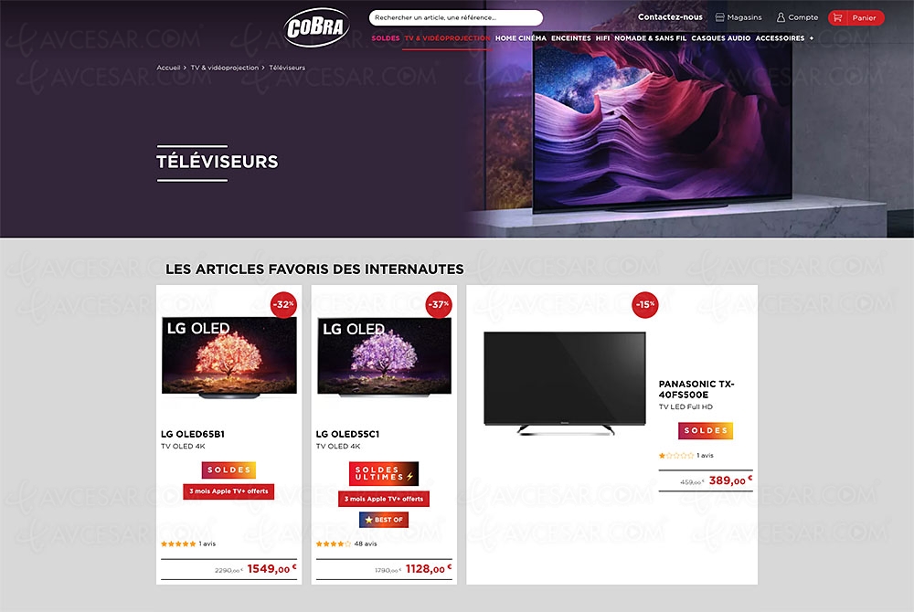 Bons plans Cobra, 116&nbsp;TV Ultra&nbsp;HD 4K/8K proposés jusqu'à &#8209;60% de&nbsp;remise