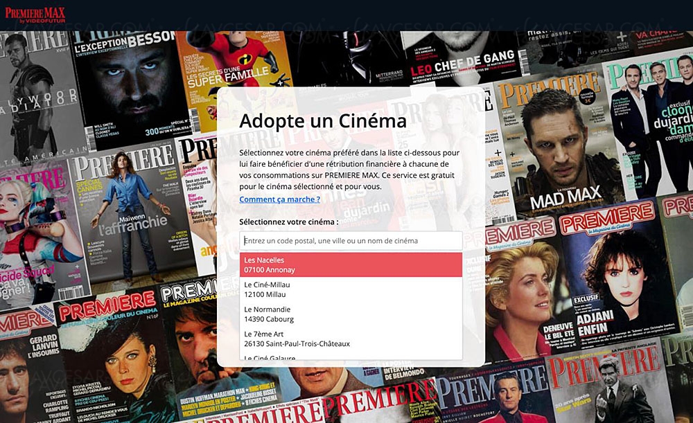 Adopte un cinéma avec Premiere Max by&nbsp;Videofutur