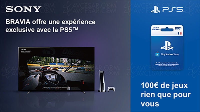 100 € offerts sur le PlayStation Store pour l’achat d’un&nbsp;TV Sony Bravia&nbsp;XR X85J/X89J, X90J&nbsp;ou&nbsp;X95J