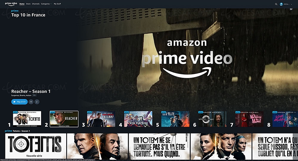 Prime Video affiche désormais son&nbsp;Top&nbsp;10&nbsp;France