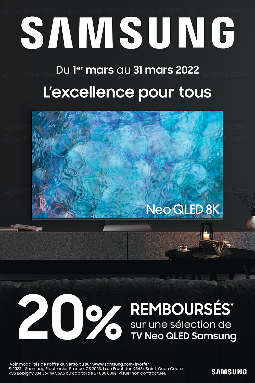 Offre de remboursement TV Samsung Neo&nbsp;QLED, jusqu'à 2&nbsp;300&nbsp;€&nbsp;remboursés