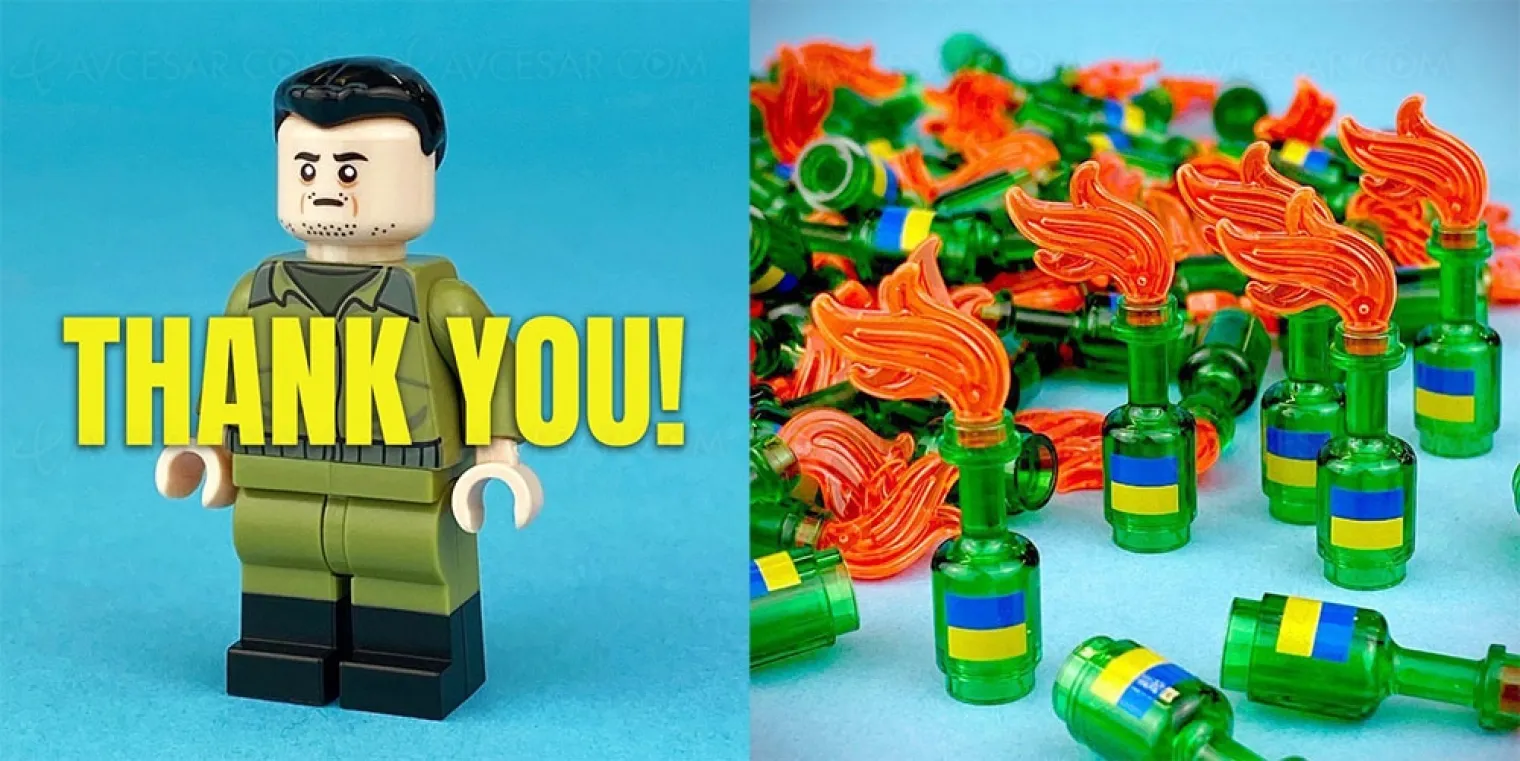 Opération mini-figurine Zelensky et cocktails Molotov en briques
