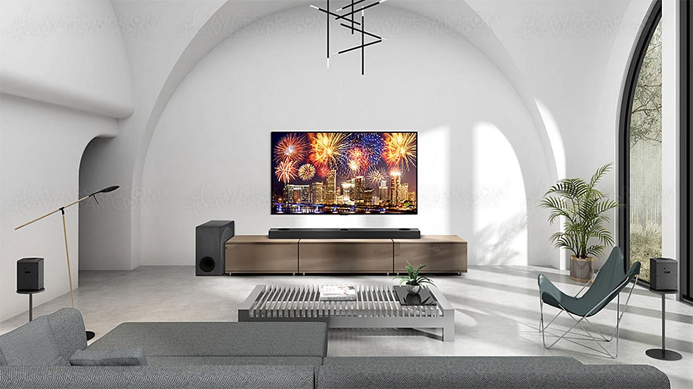 LG S80QR&nbsp;: barre de son 5.1.5, Dolby Atmos, DTS:X, AirPlay&nbsp;2, Hi‑Res Audio, 620&nbsp;W, Wi‑Fi&nbsp;et&nbsp;HDMI&nbsp;2.1