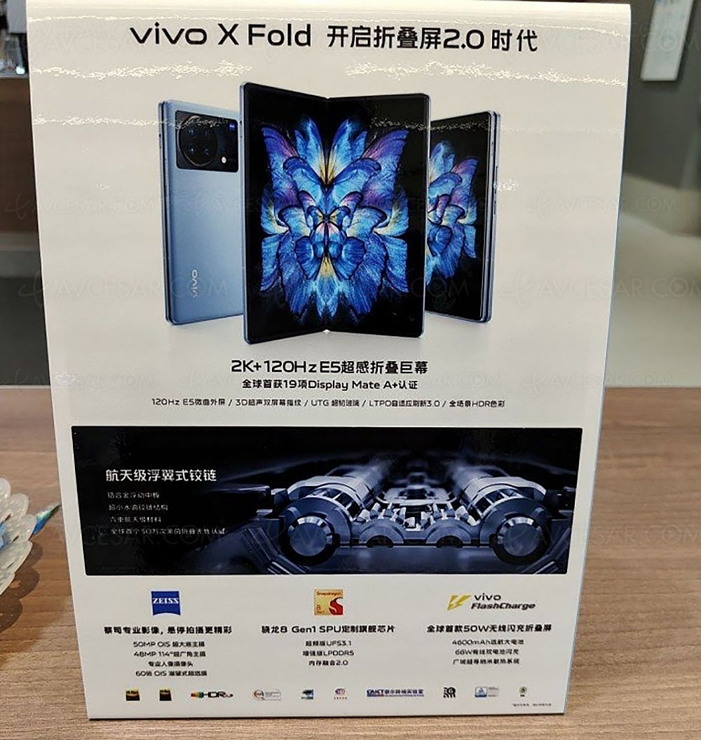 Vivo X Fold, caractéristiques&nbsp;fuitées…
