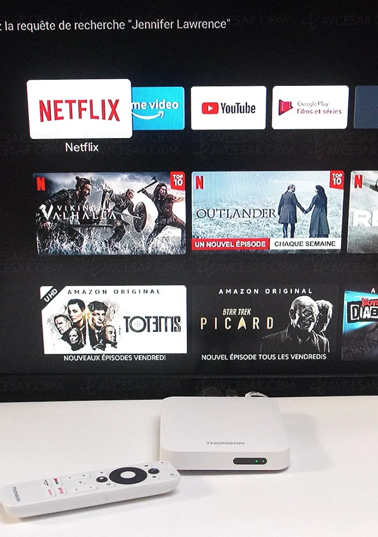 Test lecteur multimédia Android TV Thomson THA100, en ligne