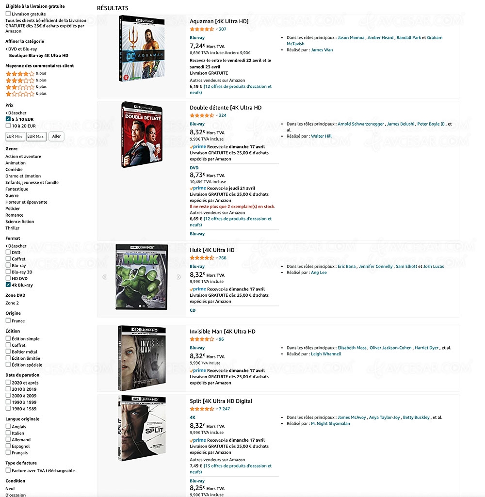 Bon plan Amazon, 66&nbsp;coffrets 4K Ultra&nbsp;HD Blu&#8209;Ray à&nbsp;8&nbsp;€ ou&nbsp;10&nbsp;€
