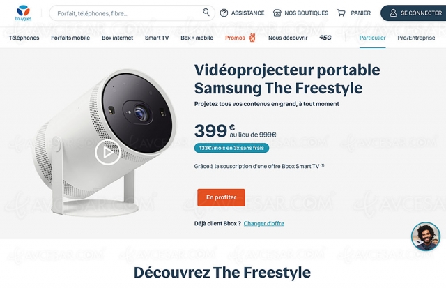 Projecteur Samsung The Freestyle dans l’offre Triple Play Bouygues Telecom