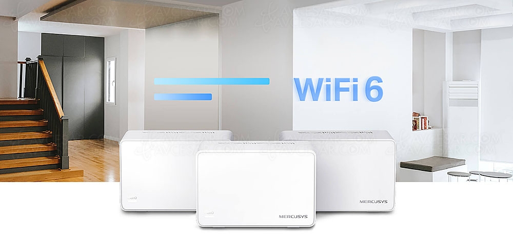 Mercusys Halo&nbsp;H80X, réseau Mesh&nbsp;Wi‑Fi&nbsp;6