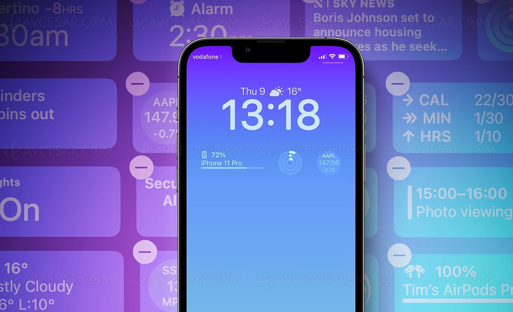 iPhone 14 Pro&nbsp;: des widgets sur l’écran&nbsp;Always&nbsp;on
