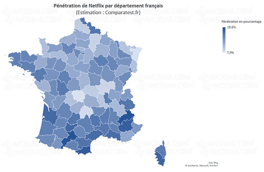 Netflix, les départements français les plus (et&nbsp;les moins)&nbsp;abonnés