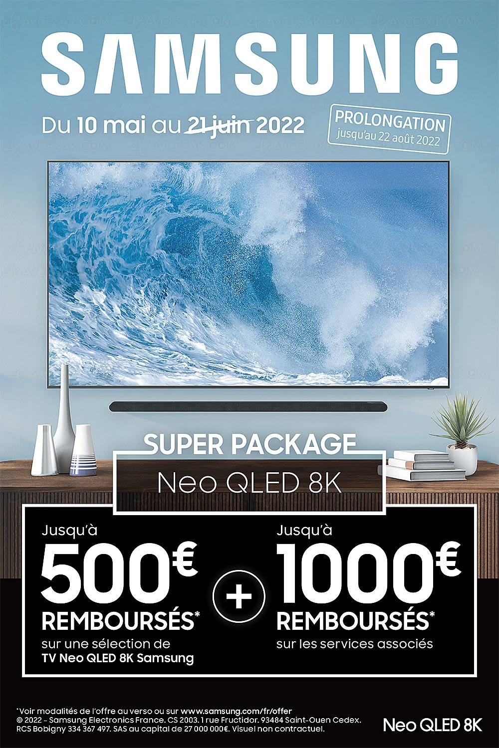 Offre de remboursement Samsung&nbsp;TV Neo&nbsp;QLED 8K, jusqu'à 1&nbsp;500&nbsp;€&nbsp;remboursés