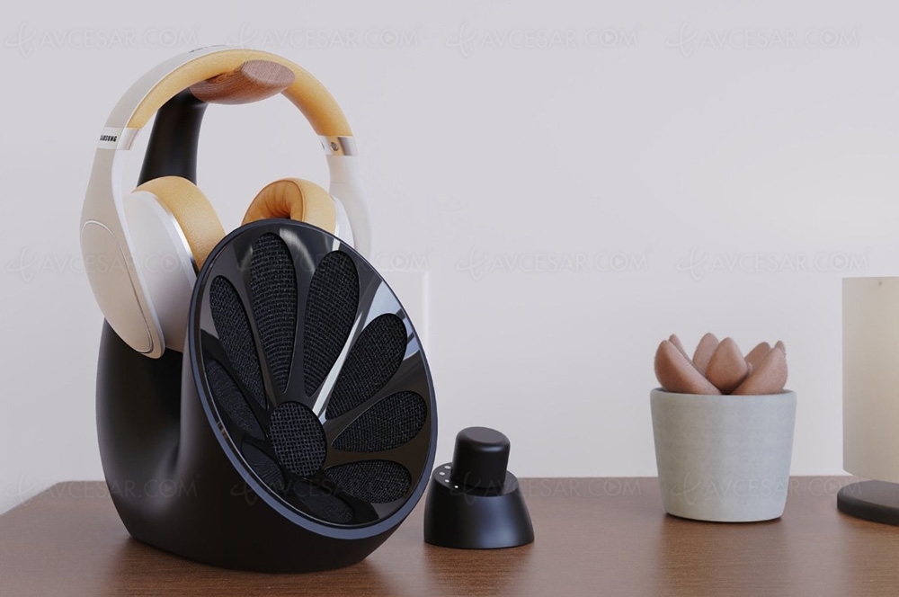 Cornucopia, enceinte Bluetooth repose‑casque rétro&nbsp;(concept)
