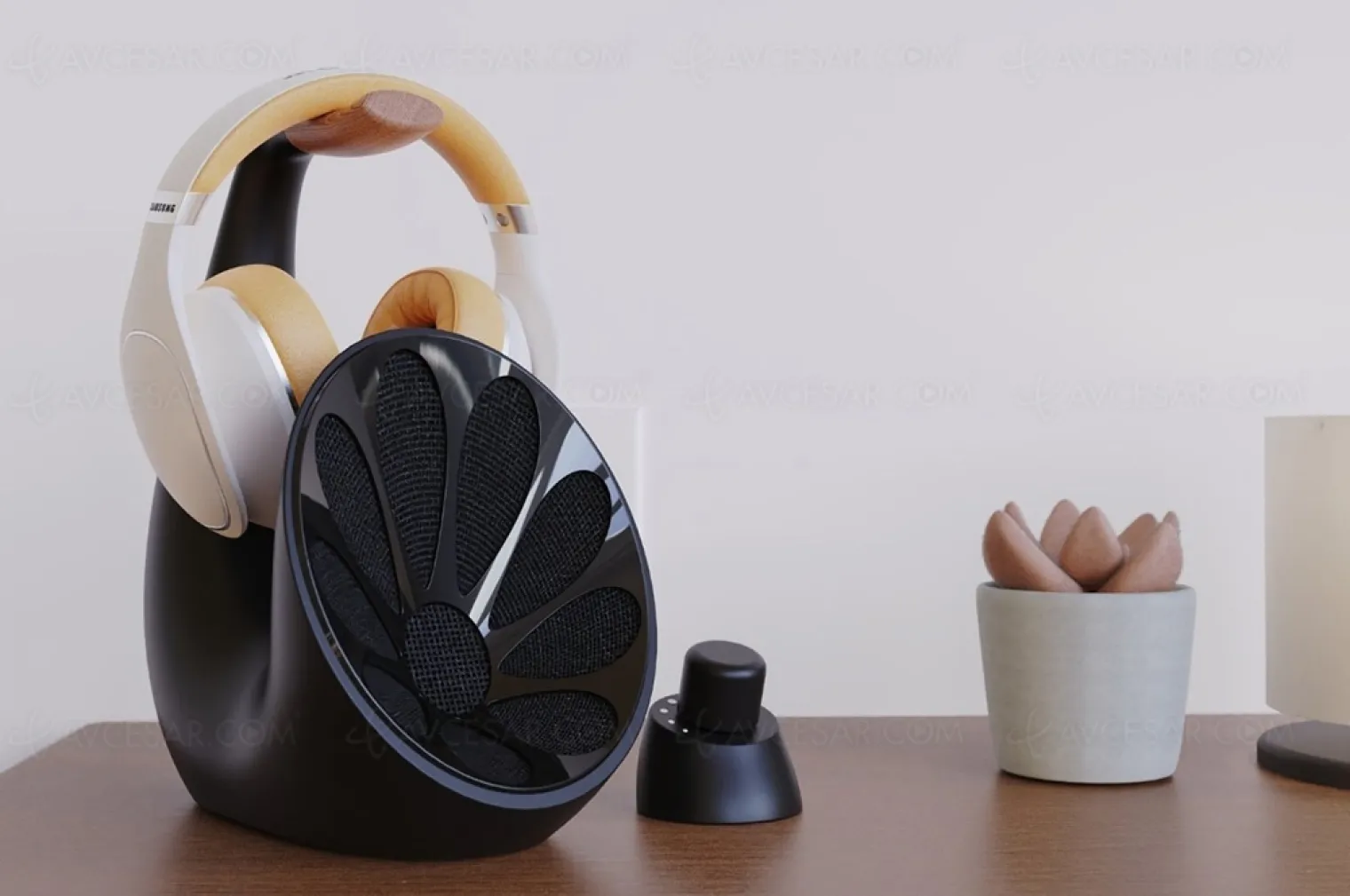 cornucopia-enceinte-bluetooth-repose-casque-retro-concept