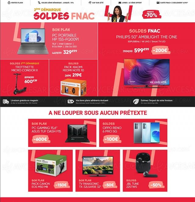 Soldes t 2022 2e d marque Fnac jusqu 85 sur des milliers d