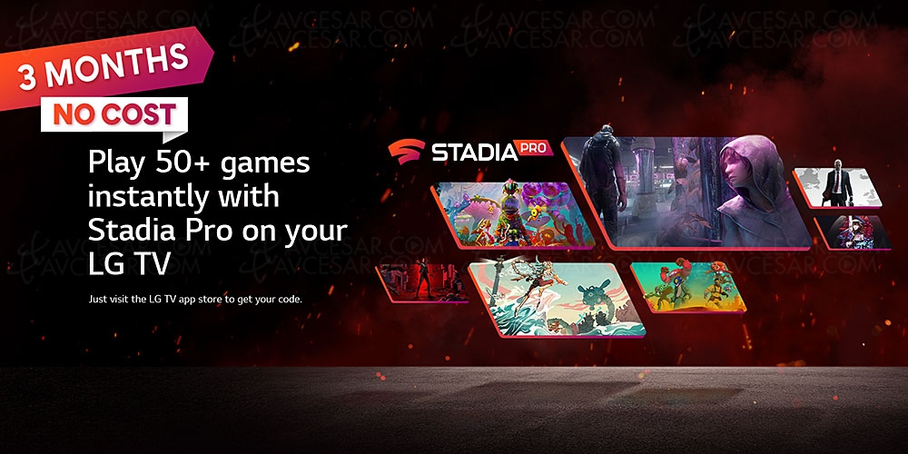 Stadia Pro gratuit 3&nbsp;mois sur&nbsp;Smart&nbsp;TV&nbsp;LG