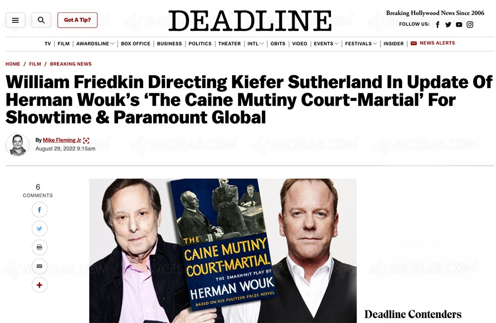 Kiefer Sutherland dans le prochain film de William&nbsp;Friekdin&nbsp;!