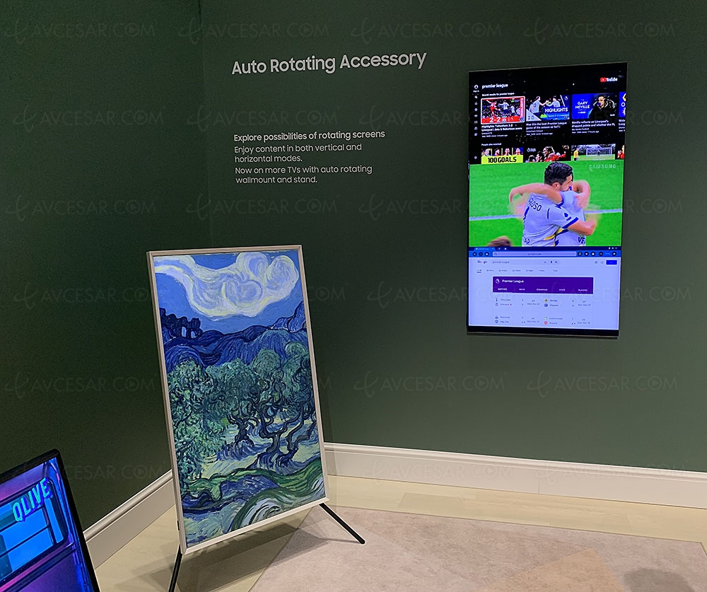 IFA 22 > Esprit The Sero, es‑tu là&nbsp;? Pied et fixations murales rotatifs pour&nbsp;TV&nbsp;Samsung