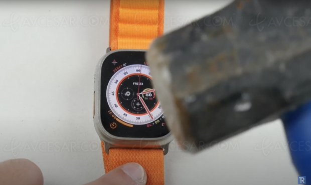 L’Apple Watch Ultra torturée à coups de marteaux