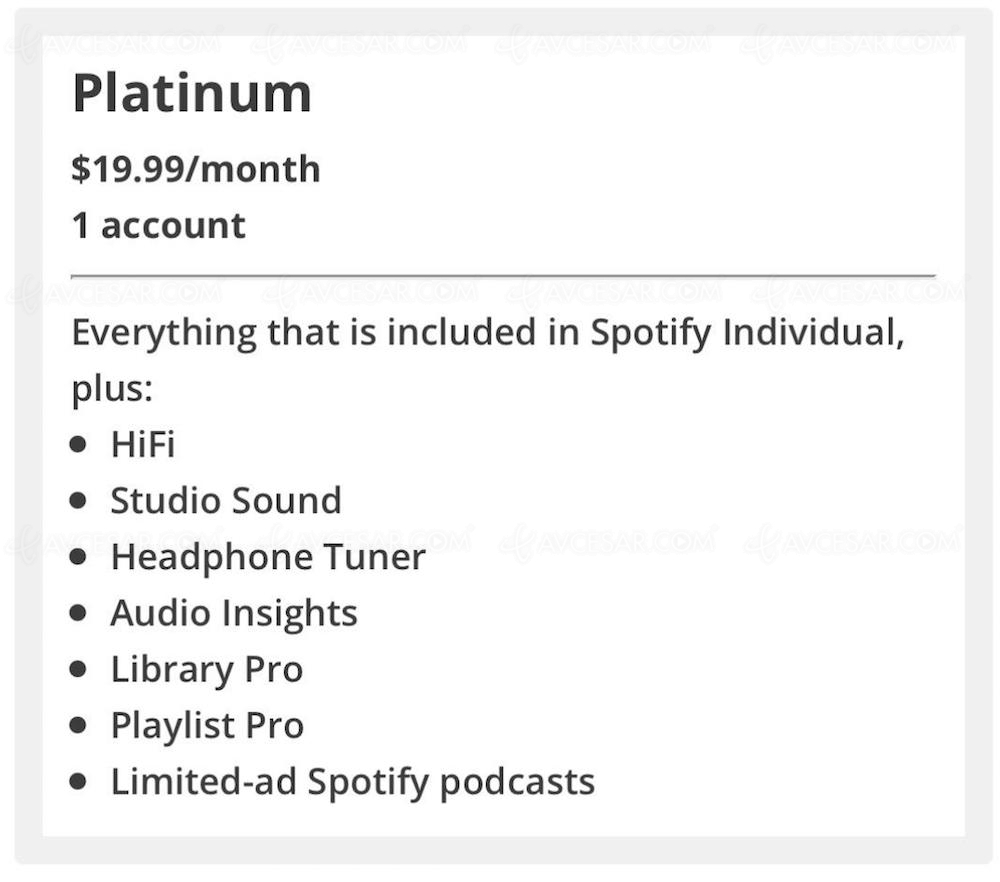 Spotify Platinum, arrivée imminente de l'offre&nbsp;Hi&#8209;Fi&nbsp;?