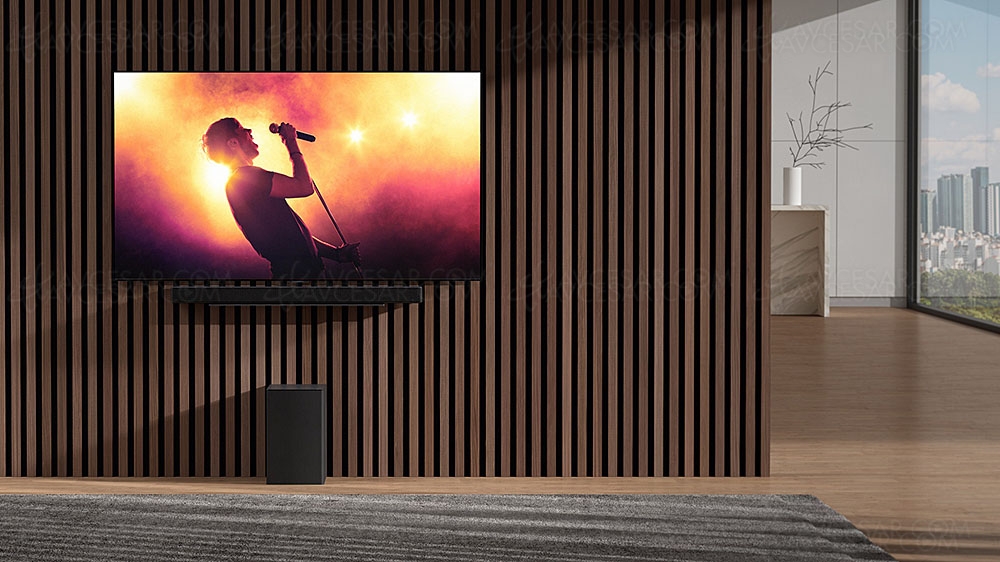 CES 23 > LG SC95&nbsp;: barre de son 3.1.3 Dolby Atmos/DTS:X, AirPlay&nbsp;2, Wow Orchestra, 400&nbsp;W&nbsp;et&nbsp;HDMI&nbsp;2.1
