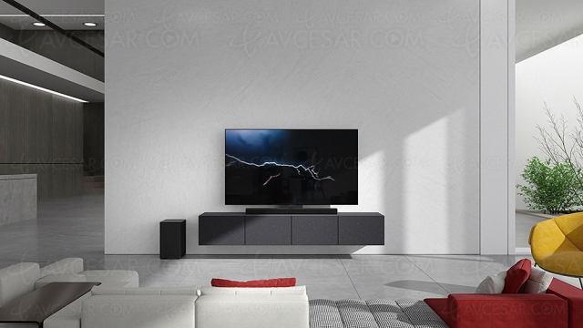 CES 23 > LG S77S : barre de son 3.1.3 Dolby Atmos/DTS:X, Wow Orchestra, 400 W et HDMI 2.1