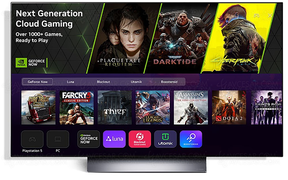 CES 23 > Gaming 4K/60 fps en&nbsp;2023 sur Smart&nbsp;TV LG avec nVidia GeForce&nbsp;Now
