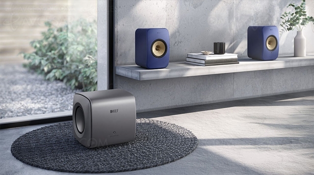 Caisson de basses Kef KC62 disponible en gris titane