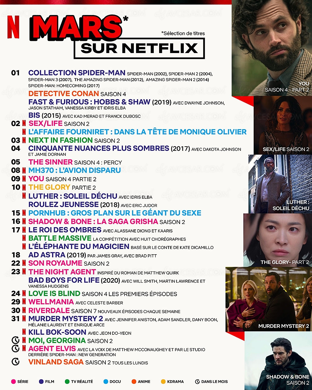 Quoi de neuf sur Netflix&nbsp;en&nbsp;mars&nbsp;?