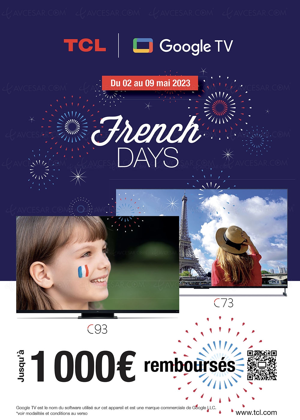 French Days 23 > Offre de remboursement TV Ultra&nbsp;HD 4K TCL&nbsp;C93 et&nbsp;TCL&nbsp;C73, jusqu'à 1&nbsp;000&nbsp;€&nbsp;remboursés
