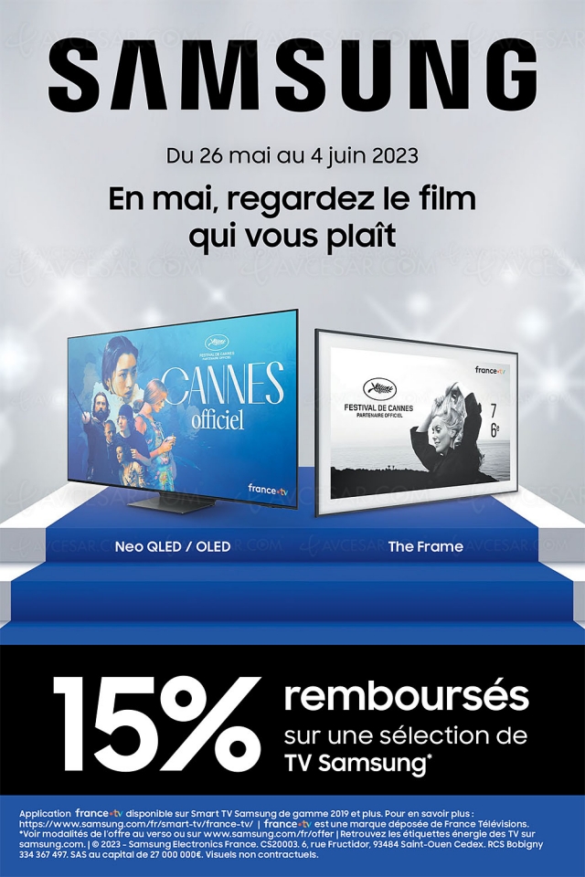 Offre de remboursement Samsung TV Oled et Neo QLED, jusqu'à 1 700 € remboursés