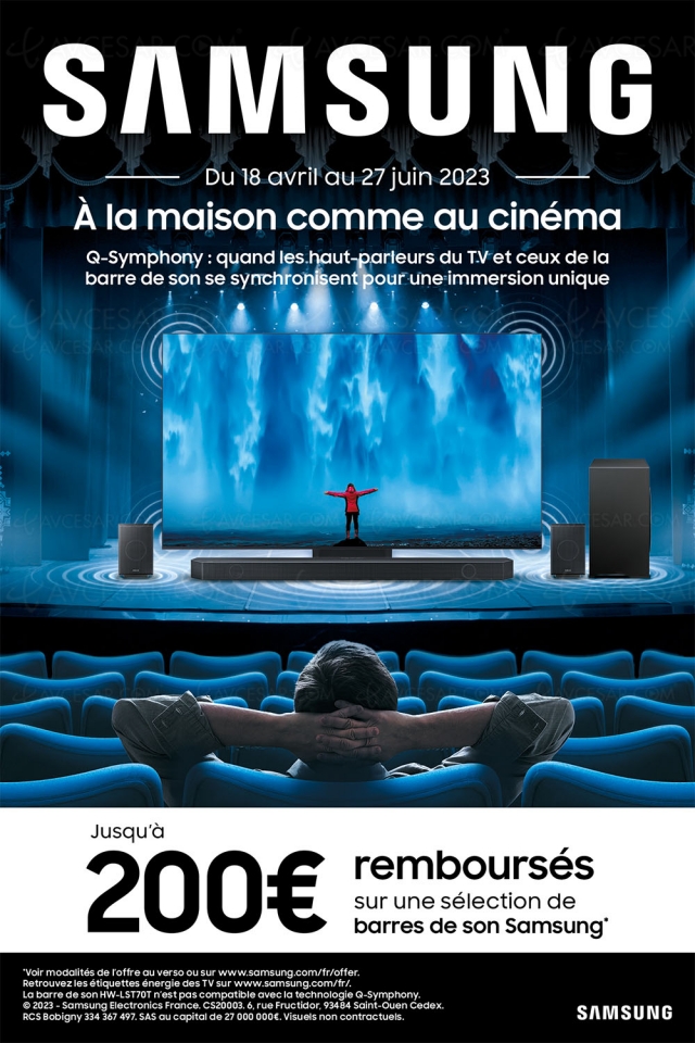 Offre de remboursement Samsung barre sonore, jusqu'à 200 € remboursés