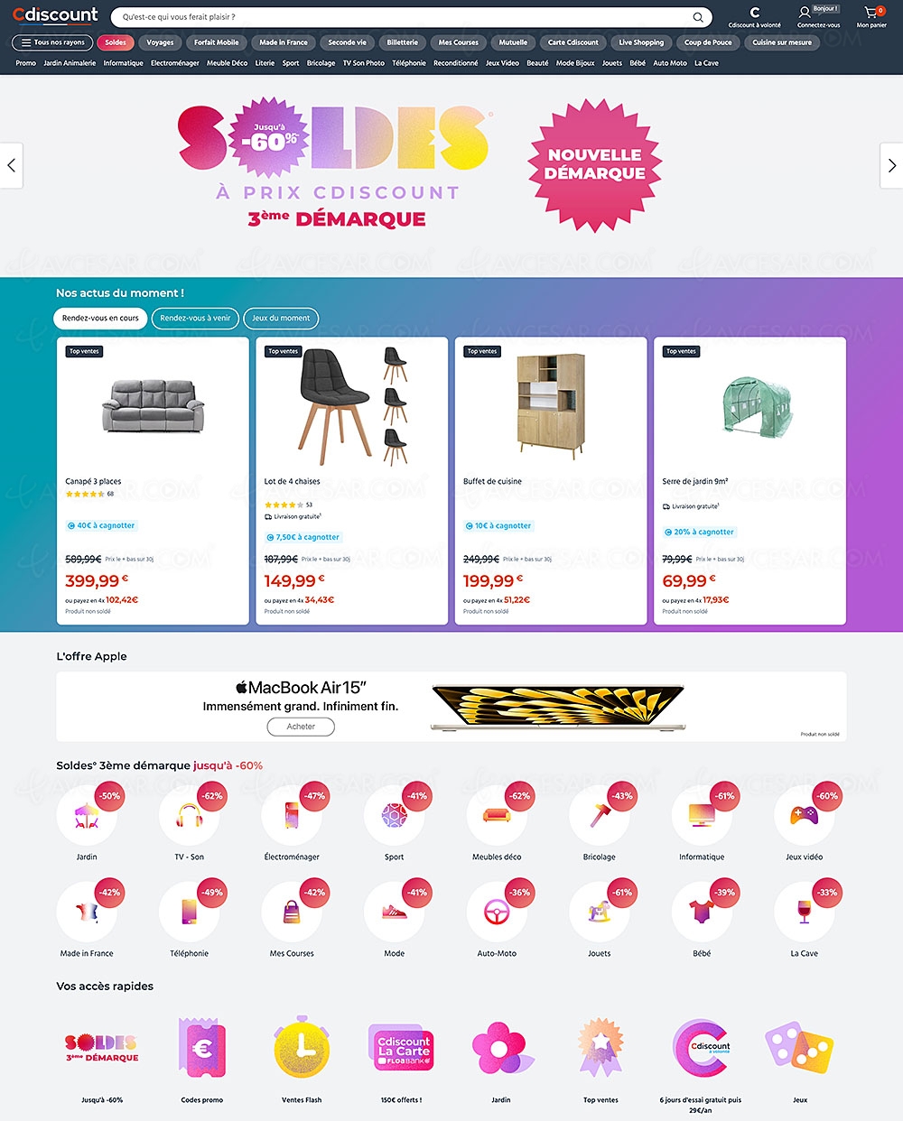 Soldes t 2023 3e d marque CDiscount jusqu 75 sur des