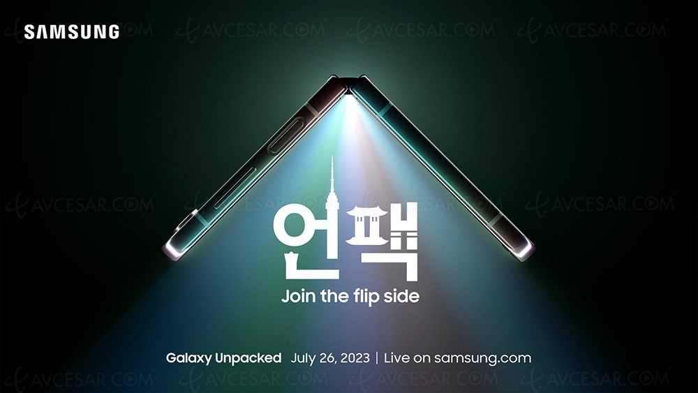 Samsung Unpacked le 26&nbsp;juillet pour les Galaxy&nbsp;Z Flip&nbsp;5 et&nbsp;Z&nbsp;Fold&nbsp;5