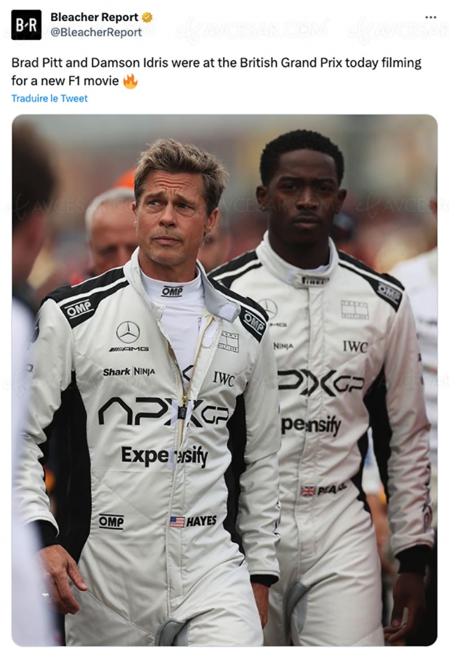 Brad Pitt à Silverstone pour son prochain film Apex dans le monde de la F1