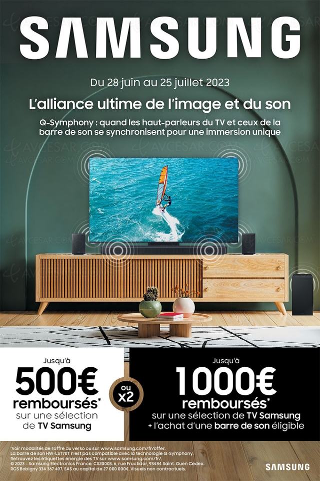 Offre de remboursement Samsung TV Oled et Neo QLED, jusqu'à 1 000 € remboursés