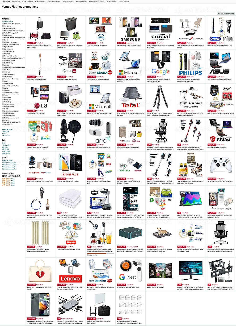 Promotions Amazon, 6&nbsp;600&nbsp;offres jusqu'à&nbsp;‑79%