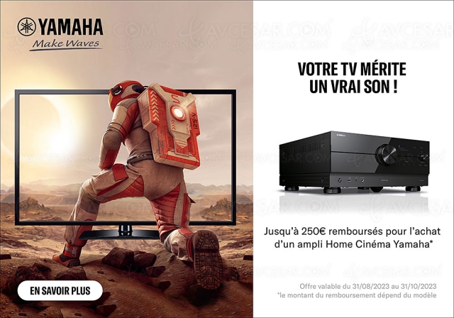 Offre de remboursement Yamaha RX‑V/RX‑A, jusqu'à 250 € remboursés