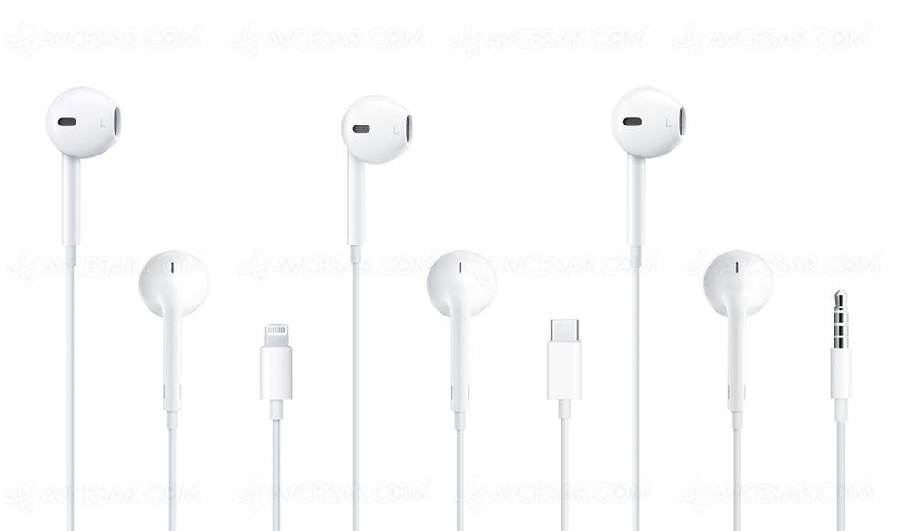 Écouteurs filaires iPhone EarPods, aussi en&nbsp;USB&#8209;C